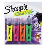 Sharpie Clearview Tank-Style Highlighter, Assorted Ink Colors, Chisel Tip, Assorted Barrel Colors, 4/Set (1912769)
