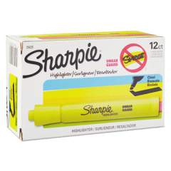 Sharpie Tank Style Highlighters, Fluorescent Yellow Ink, Chisel Tip, Yellow Barrel, Dozen (25025)