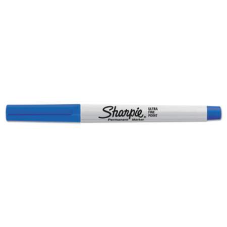 Sharpie Ultra Fine Tip Permanent Marker, Extra-Fine Needle Tip, Blue, Dozen (37003)