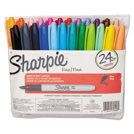 Sharpie Fine Tip Permanent Marker, Fine Bullet Tip, Assorted Colors, 24/Set (75846)