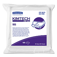 W5 Critical Task Dry Wipers, Flat Double Bag, Spunlace, 9 x 9, Unscented, White, 100/Pack, 5 Packs/Carton (06179)