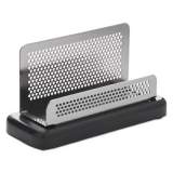 Rolodex Distinctions Business Card Holder, Holds 50 2.25 x 4 Cards, 4.75 x 1.88 x 2.63, Metal/Black (E23578)