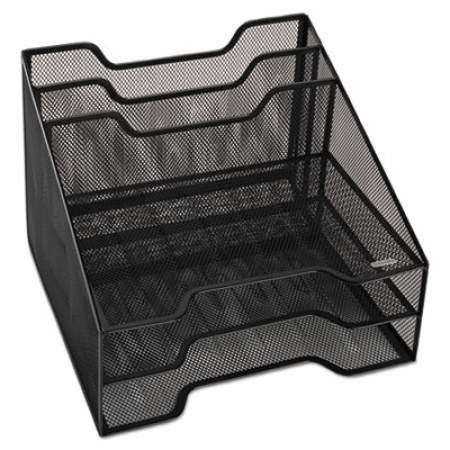 Rolodex Mesh Tray Sorter Combo, 5 Sections, Letter Size Files, 12.5" x 11.5" x 9.5", Black (1742322)