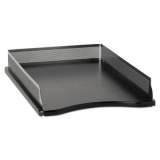 Rolodex Distinctions Desk Tray, 1 Section, Legal Size Files, 8.5" x 14", Black/Silver (E22615)