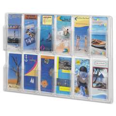 Safco Reveal Clear Literature Displays, 12 Compartments, 30w x 2d x 20.25h, Clear (5604CL)