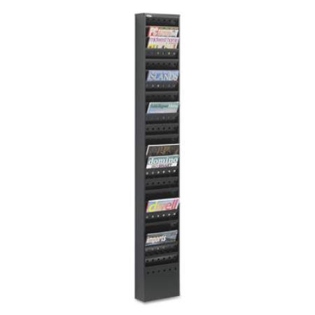 Safco Steel Magazine Rack, 23 Compartments, 10w x 4d x 65.5h, Black (4322BL)