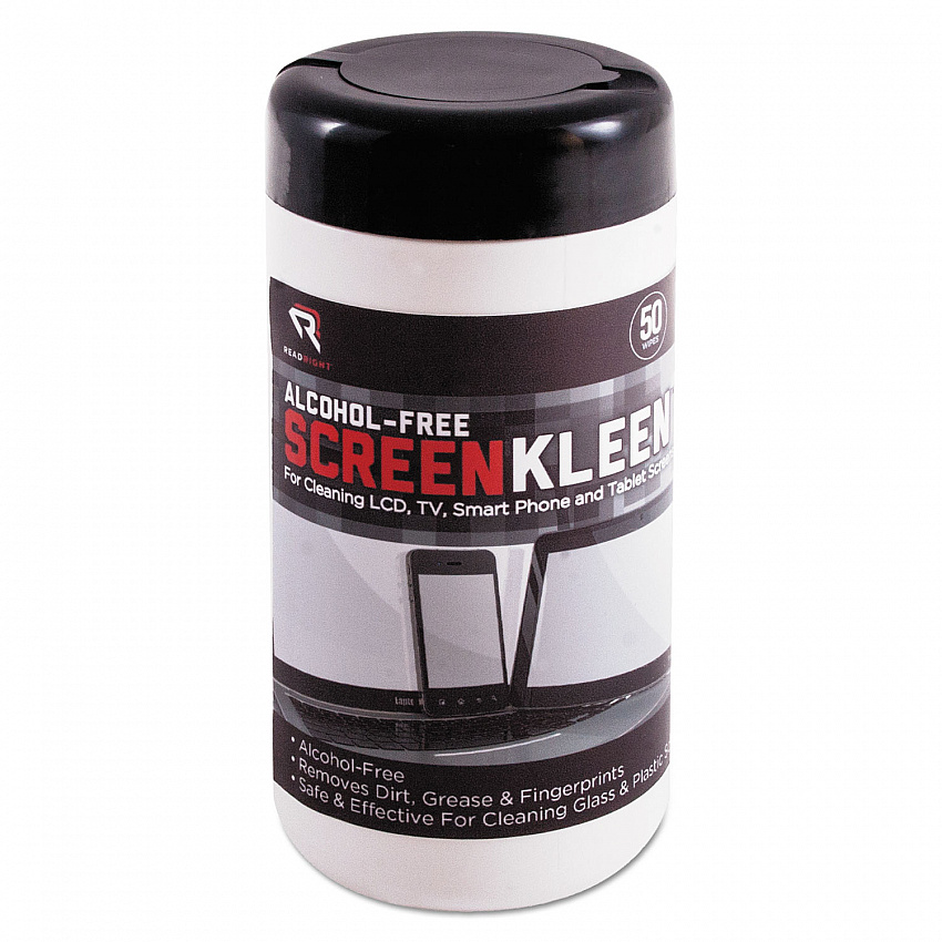 ScreenKleen Monitor Screen Wet Wipes, Cloth, 5.25 x 5.75, Unscented, 50/Tub (RR1491)