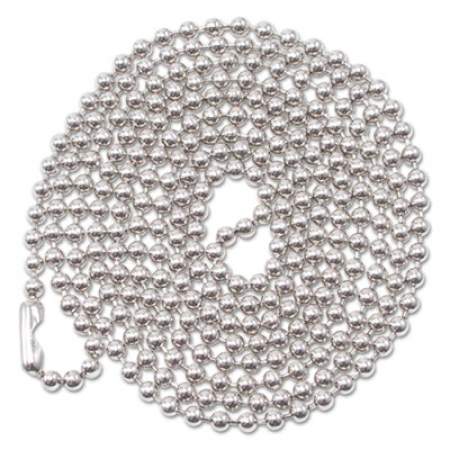 Advantus ID Badge Holder Chain, Ball Chain Style, 36" Long, Nickel Plated, 100/Box (75417)