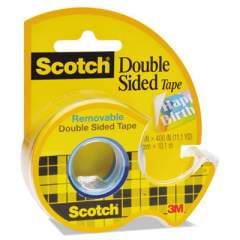 Scotch Double-Sided Removable Tape in Handheld Dispenser, 1" Core, 0.75" x 33.33 ft, Clear (667)