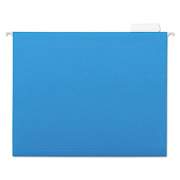 Universal Deluxe Bright Color Hanging File Folders, Letter Size, 1/5-Cut Tab, Blue, 25/Box (14116)