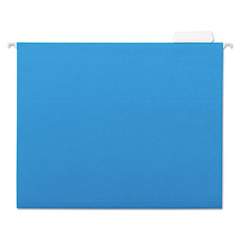Universal Deluxe Bright Color Hanging File Folders, Letter Size, 1/5-Cut Tab, Blue, 25/Box (14116)