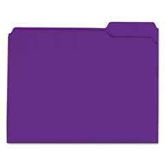 Universal Reinforced Top-Tab File Folders, 1/3-Cut Tabs, Letter Size, Violet, 100/Box (16165)