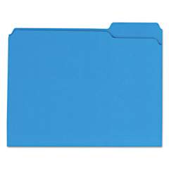 Universal Reinforced Top-Tab File Folders, 1/3-Cut Tabs, Letter Size, Blue, 100/Box (16161)