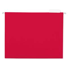 Universal Deluxe Bright Color Hanging File Folders, Letter Size, 1/5-Cut Tab, Red, 25/Box (14118)
