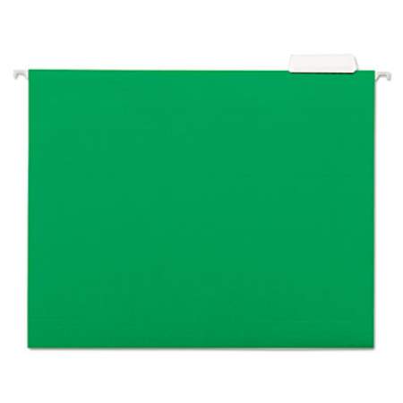Universal Deluxe Bright Color Hanging File Folders, Letter Size, 1/5-Cut Tab, Bright Green, 25/Box (14117)