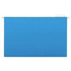 Universal Deluxe Bright Color Hanging File Folders, Legal Size, 1/5-Cut Tab, Blue, 25/Box (14216)