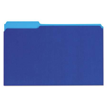 Universal Interior File Folders, 1/3-Cut Tabs, Legal Size, Blue, 100/Box (15301)