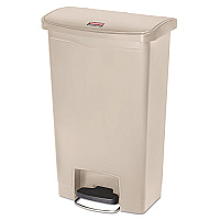 Streamline Resin Step-On Container, Front Step Style, 13 gal, Polyethylene, Beige (1883458)