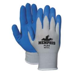 MCR Safety Memphis Flex Seamless Nylon Knit Gloves, Large, Blue/Gray, Dozen (96731LDZ)