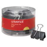 Universal Binder Clips in Dispenser Tub, Medium, Black/Silver, 24/Pack (11124)