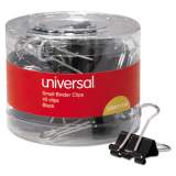 Universal Binder Clips in Dispenser Tub, Small, Black/Silver, 40/Pack (11140)