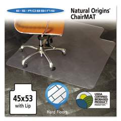 ES Robbins Natural Origins Chair Mat with Lip For Hard Floors, 45 x 53, Clear (143012)