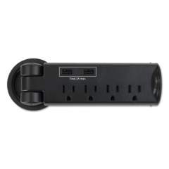 Safco Pull-Up Power Module, 4 outlets, 2 USB Ports, 8 ft Cord, Black (2069BL)