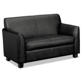 HON Circulate Leather Reception Two-Cushion Loveseat, 53.5w x 28.75d x 32h, Black (VL872SB11)
