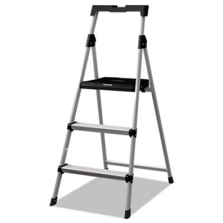 Louisville Aluminum Step Stool Ladder, 3-Step, 225 lb Capacity, 20w x 31 spread x 47h, Silver (BXL226003S)