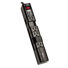 Tripp Lite Protect It! Surge Protector, 6 Outlets/2 USB, 8 ft Cord, 1080 Joules, Black (TLP608RUSBB)