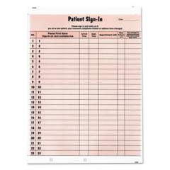 Tabbies Patient Sign-In Label Forms, Two-Part Carbon, 8.5 x 11.63, Salmon, 1/Page, 125 Forms (14530)