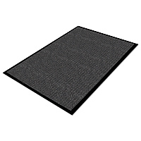 Golden Series Dual Rib Indoor Wiper Mats, Rectangular, Charcoal Gray Carpeted Surface, 36" x 10 ft (64031030)