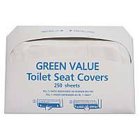 Half-Fold Toilet Seat Covers, 14.75 x 16.5, White, 5,000/Carton (GVTSC5000)