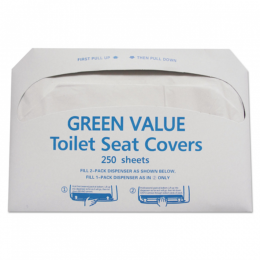 Half-Fold Toilet Seat Covers, 14.75 x 16.5, White, 5,000/Carton (GVTSC5000)