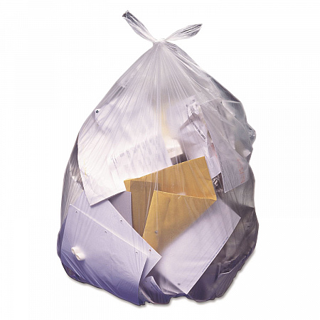High-Density Waste Can Liners, 45 gal, 14 mic, 40" x 48", Natural, 25 Bags/Roll, 10 Rolls/Carton (Z8048HNR02)