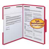 Smead WaterShed/CutLess Reinforced Top Tab 2-Fastener Folders, 1/3-Cut Tabs, Letter Size, Red, 50/Box (12742)