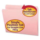 Smead Reinforced Top Tab Colored File Folders, Straight Tab, Letter Size, Pink, 100/Box (12610)