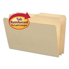 Smead Reinforced Tab Manila File Folders, 1/2-Cut Tabs, Legal Size, 11 pt. Manila, 100/Box (15326)