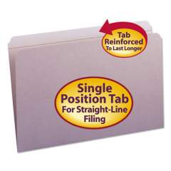 Smead Reinforced Top Tab Colored File Folders, Straight Tab, Legal Size, Lavender, 100/Box (17410)