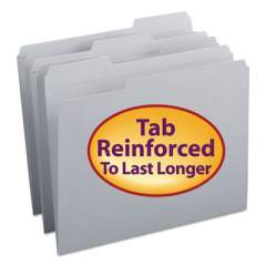 Smead Reinforced Top Tab Colored File Folders, 1/3-Cut Tabs, Letter Size, Gray, 100/Box (12334)