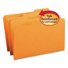Smead Reinforced Top Tab Colored File Folders, 1/3-Cut Tabs, Legal Size, Orange, 100/Box (17534)