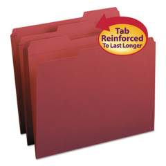 Smead Reinforced Top Tab Colored File Folders, 1/3-Cut Tabs, Letter Size, Maroon, 100/Box (13084)