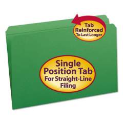 Smead Reinforced Top Tab Colored File Folders, Straight Tab, Legal Size, Green, 100/Box (17110)