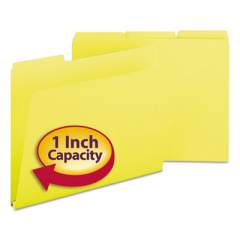 Smead Expanding Recycled Heavy Pressboard Folders, 1/3-Cut Tabs, 1" Expansion, Letter Size, Yellow, 25/Box (21562)