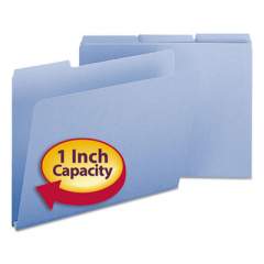 Smead Expanding Recycled Heavy Pressboard Folders, 1/3-Cut Tabs, 1" Expansion, Letter Size, Blue, 25/Box (21530)