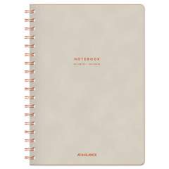 AT-A-GLANCE Collection Twinwire Notebook, 1 Subject, Wide/Legal Rule, Tan/Red Cover, 9.5 x 7.25, 80 Sheets (YP14007)