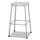 Safco Bar-Height Steel Stool, Backless, Supports Up to 250 lb, 29" Seat Height, Silver (6606SL)