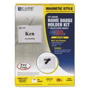 C-Line Magnetic Name Badge Holder Kit, Horizontal, 4w x 3h, Clear, 20/Box (92943)