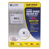 C-Line Name Badge Kits, Top Load, 4 x 3, Clear, Clip Style, 96/Box (95596)