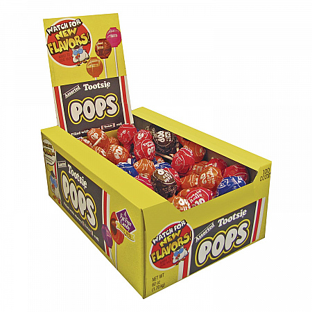 Tootsie Pops, Assorted Original Flavors, 0.6 oz Lollipops, 100/Box (0508)
